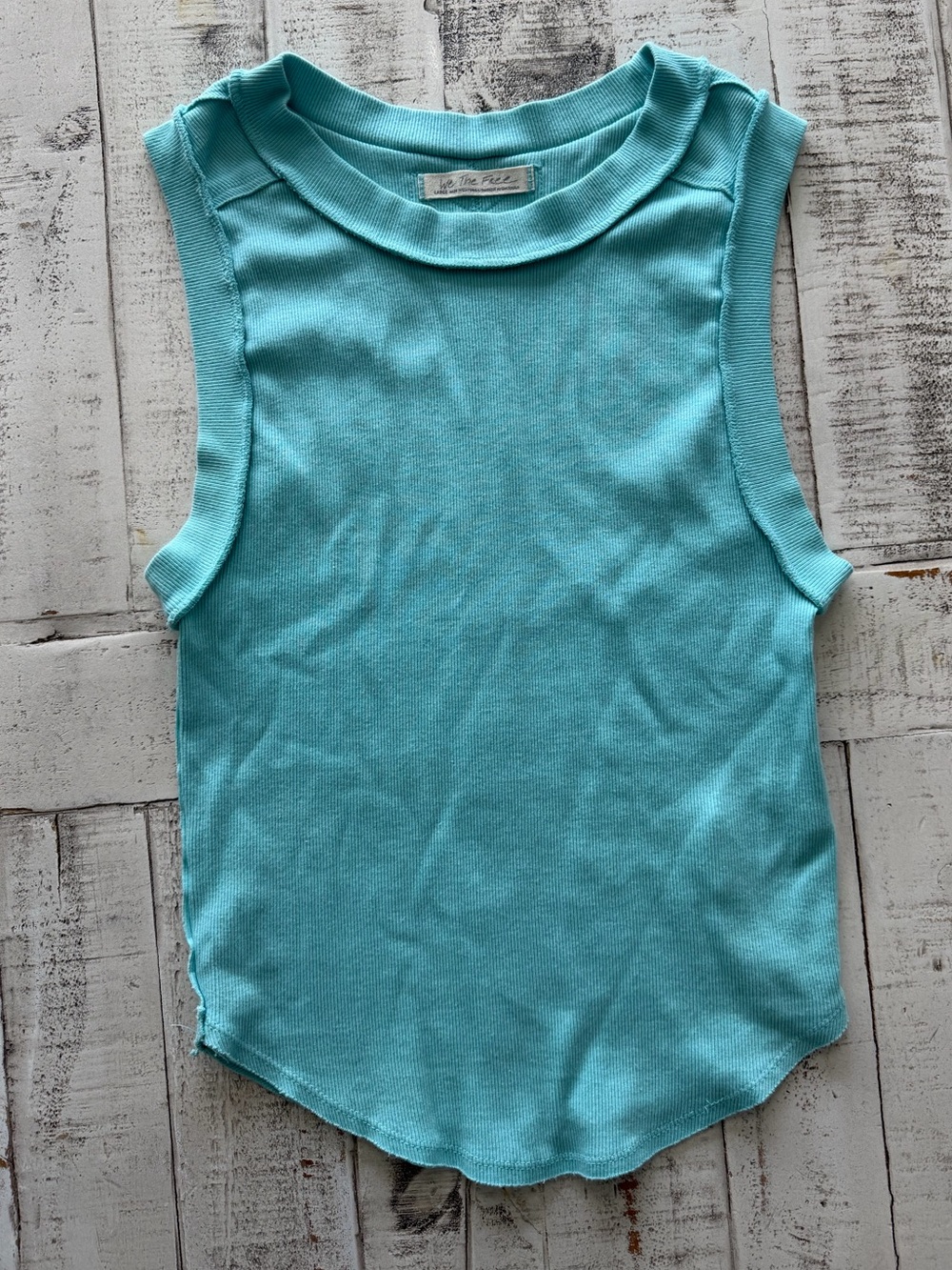 Free People Kate Tee Tank Top Teal